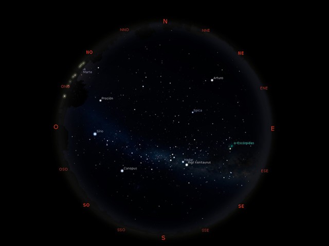 Observatorio Astronómico: guía  para  identificar  objetos  en  el  cielo  nocturno de mayo