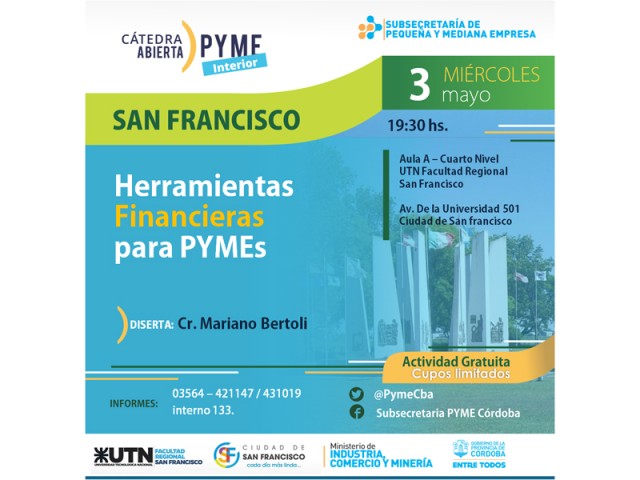 El miércoles 3 de mayo se realizará una nueva Cátedra Abierta para Pymes