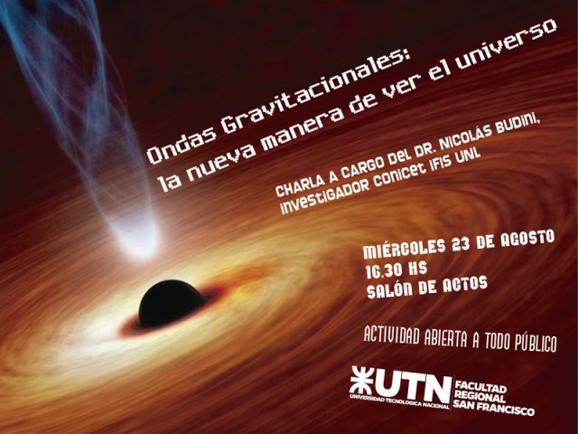 Investigador brindará una interesante charla sobre ondas gravitacionales