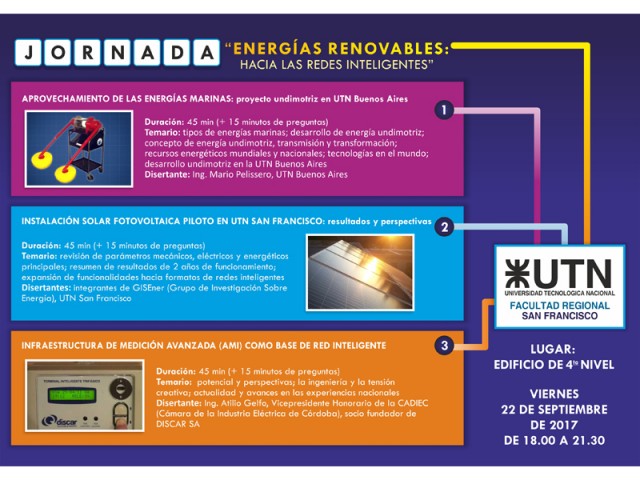 Viernes 22: Jornada "Energías renovables: hacia las redes inteligentes"