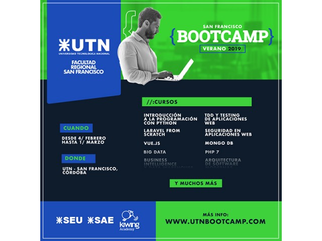 Se viene un Bootcamp en nuestra Facultad: cursos intensivos sobre tecnologías y software