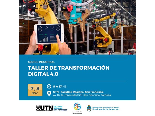 Se realizará un Taller de Transformación Digital 4.0 para Pymes del sector industrial