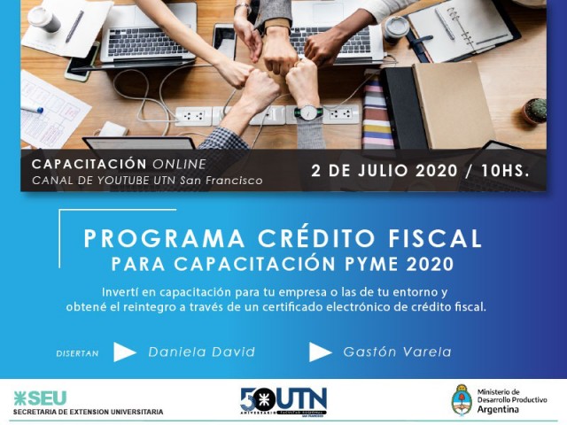 Capacitación online sobre "Programa Crédito Fiscal para Capacitación Pyme 2020"