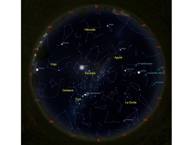Observatorio Astronómico: guía  para  identificar  objetos  en  el  cielo  nocturno de agosto