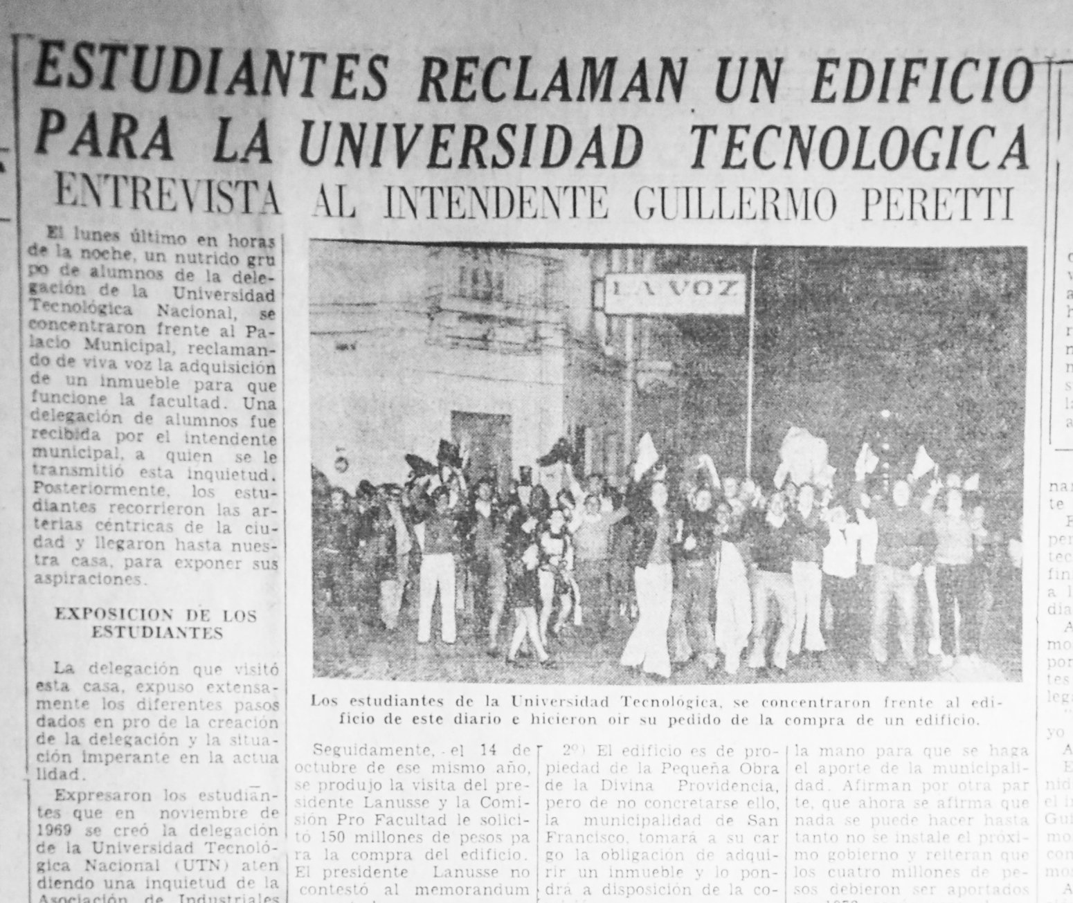 Una de las movilizaciones realizadas para pedir por el edificio propio para la UTN