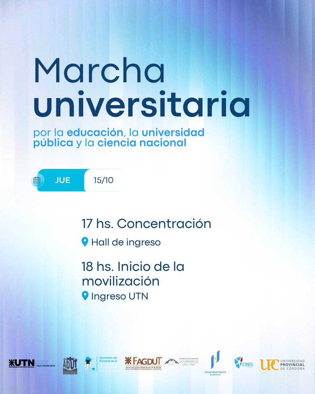 Jueves 15: Quinta Marcha Federal Universitaria